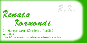 renato kormondi business card