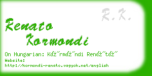 renato kormondi business card